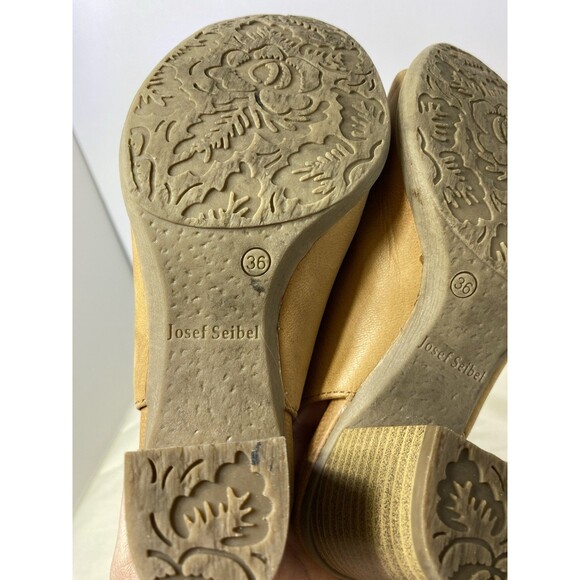 JOSEF SEIBEL Bonnie Leather Peep-Toe Bootie Sandal (36) 5 M Brown Block Boho - Picture 6 of 12